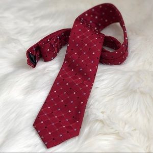 🎁4/$25 IV Front Red Tie with Diamond Print